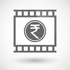 Poster - Isolated 35mm film frame slide photogram with  a rupee coin icon