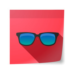 Canvas Print - Isolated sticky note with  a sunglasses icon