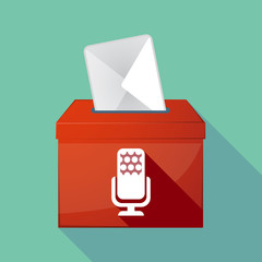 Wall Mural - Long shadow ballot box with  a microphone sign