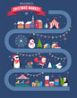 Christmas village map, winter town, Christmas market, Xmas fair, Christmas poster. Merry Christmas background