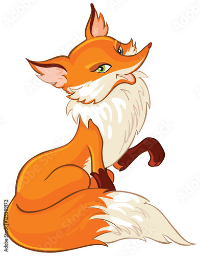 Valokuvatapetti Very cute fox cartoon