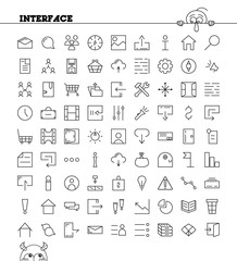 81 thin line icons for Web and Mobile. Light version.