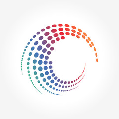 Wall Mural - Creative Abstract Dots Pattern in Circle Motion