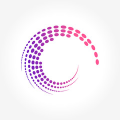 Wall Mural - Creative Abstract Dots Pattern in Circle Motion