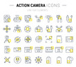 © M.Style - Set Vector Flat Line Icons Action Camera