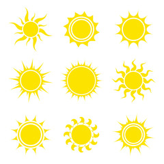 Wall Mural - sun icon set. collection of abstract elements. vector illustration