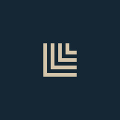 Poster - Unusual geometric letter L. Architecture vector logo. Isolated monogram.
