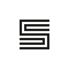Poster - Unusual geometric letter S. Architecture vector logo. Isolated monogram.