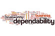 Dependability word cloud