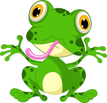 Funny Frog Cartoon Sitting