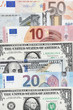 © thananya_k - Euro bills and dollar bills for background