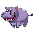 Hippopotamus cartoon style