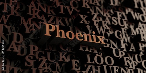Phoenix Wooden 3d Rendered Letters Message Can Be Used For An