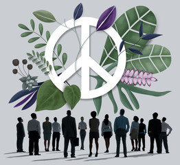 Wall Mural - Peace Happy Hippie Love Retro Concept