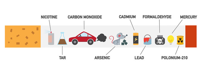 Wall Mural - The risk of smoking.illustration