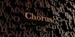 Chorus - Wooden 3D rendered letters/message.  Can be used for an online banner ad or a print postcard.