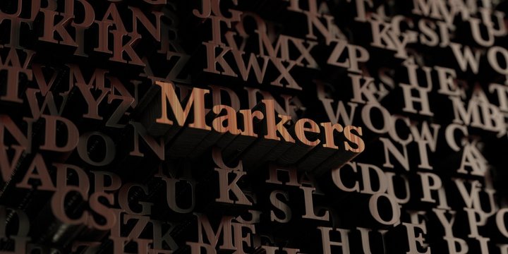 Markers - Wooden 3D rendered letters/message.  Can be used for an online banner ad or a print postcard.