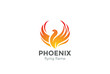 Phoenix Logo flying bird design vector. Eagle falcon icon