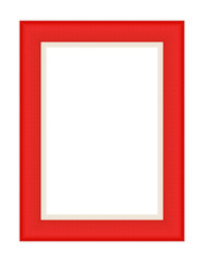 Red picture frame Isolated on white background, Clipping path