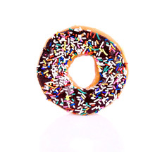 Sprinkle Donut Toppings On White Background