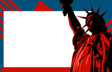 Statue Of Liberty, Vector Image With Copy Space