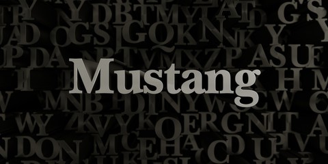 Poster - Mustang - Stock image of 3D rendered metallic typeset headline illustration.  Can be used for an online banner ad or a print postcard.