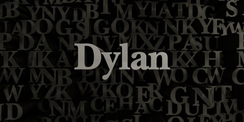 Dylan - Stock image of 3D rendered metallic typeset headline illustration.  Can be used for an online banner ad or a print postcard.