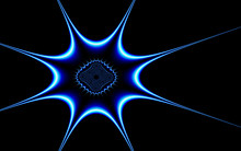 Blue Fractal Octagon Jon Black Background