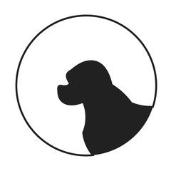 Wall Mural - Silhouette of a dog head spaniel