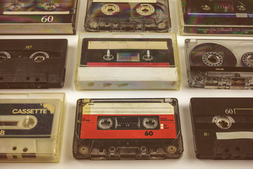 Wall Mural - vintage audio compact cassettes