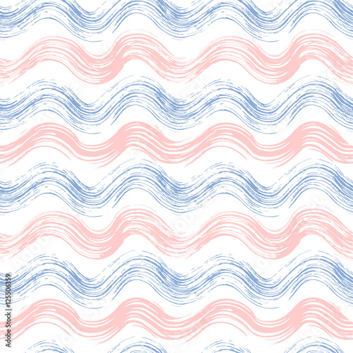 Grunge Seamless Pattern Of Rose Quartz And Serenity Wave