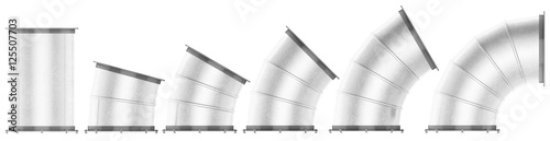 Fotografía Set of components of air duct is isolated. 3d rendering