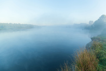 Wall Mural - Fog over the river