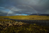 Fototapeta Tęcza - Rainbow over the mountain tundra. Polar Urals. Russia.