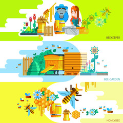 Sticker - Colorful Beekeping Horizontal Banners