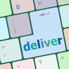 Poster - deliver button on computer keyboard