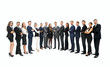 © ASDF - Business group in a row isolated over a white background