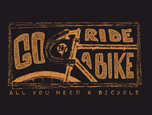 Hand Drawn Vintage Bicycle And Lettering