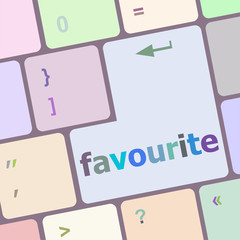 Poster - favourite button on computer pc keyboard key