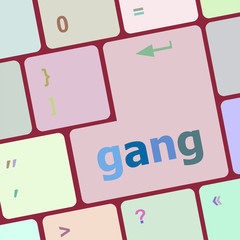 Poster - gang button on computer pc keyboard key
