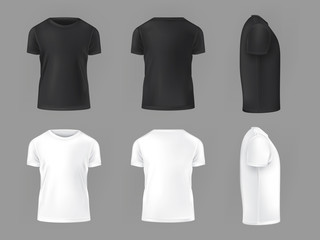 vector set template of male t-shirts