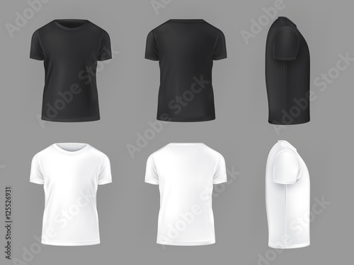 Cuadros en Lienzo Vector set template of male T-shirts