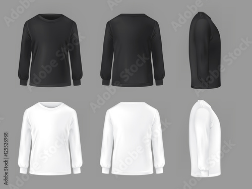 Fényképezés Vector set template of male T-shirts with long sleeve