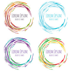 Vector abstract round frames with your text