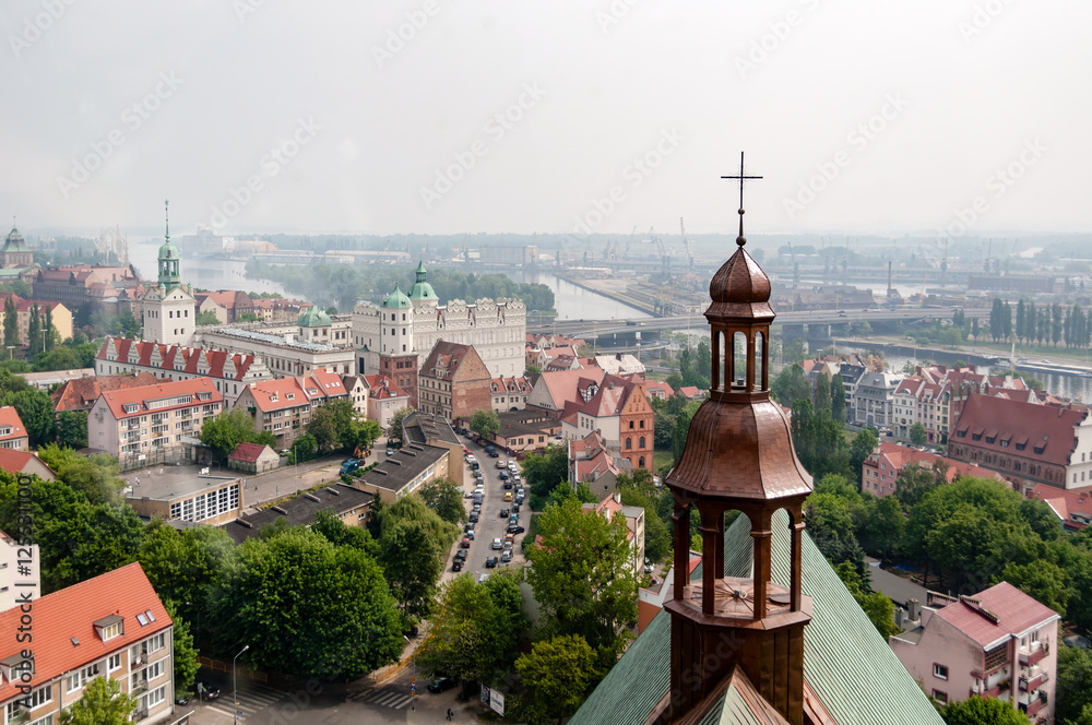 Obraz na płótnie A top view of Stettin w salonie