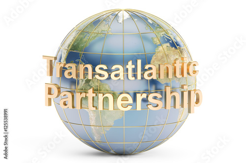 Fotografie, Obraz Transatlantic Partnership concept, 3D rendering