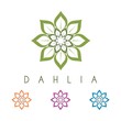 Purple Dahlia Flower Logo Vector Design