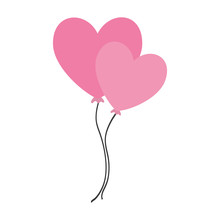 Balloons Air Heart Isolated Icon Vector Illustration Design