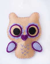 Soft Toy Made Of Felt Beautiful Owl Pendant