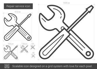 Sticker - Repair service line icon.